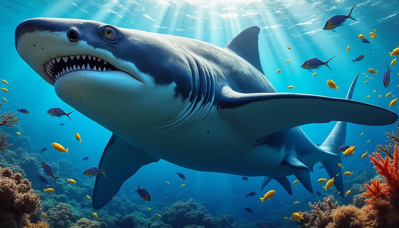 découvrez notre coloriage du requin megalodon, un outil éducatif amusant pour sensibiliser les enfants à la beauté des océans tout en développant leur créativité et leurs connaissances sur la vie marine.