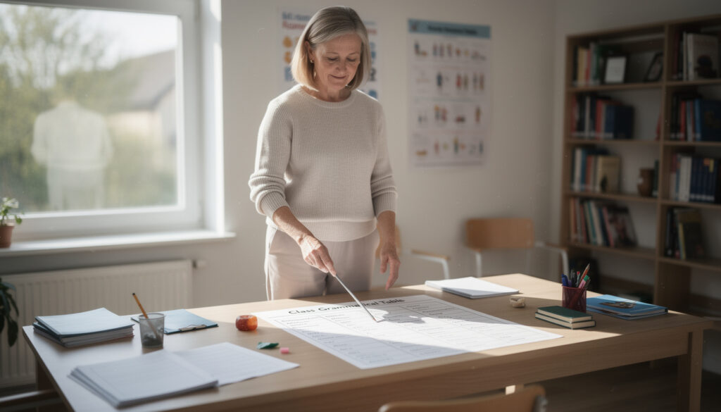 découvrez comment utiliser la classe grammaticale avec un tableau pour enseigner efficacement la grammaire et faciliter l'apprentissage des élèves.