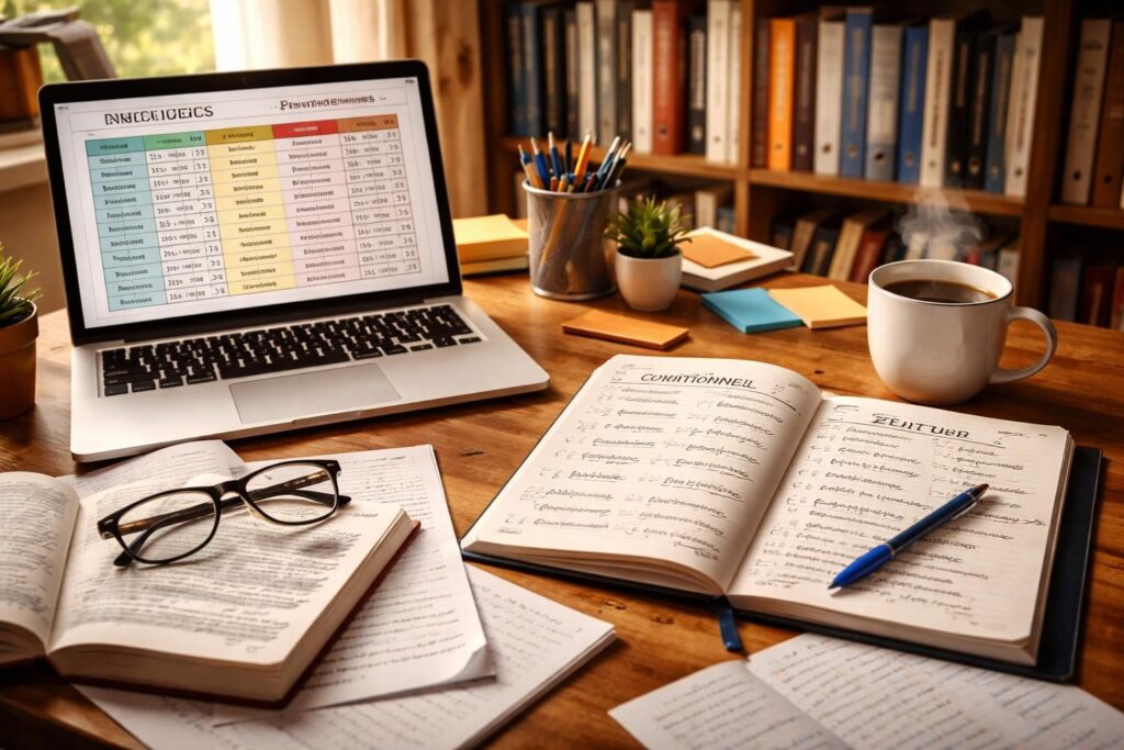 un guide pratique pour les linguistes en herbe afin de maîtriser les temps du conditionnel et du futur en français, avec des explications claires et des exemples.