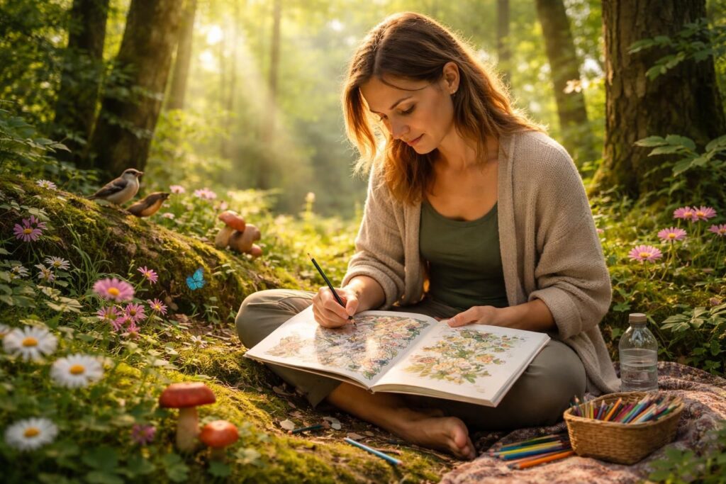 explorez comment le coloriage de la forêt favorise la détente et le bien-être, en apaisant l'esprit et en stimulant la créativité.