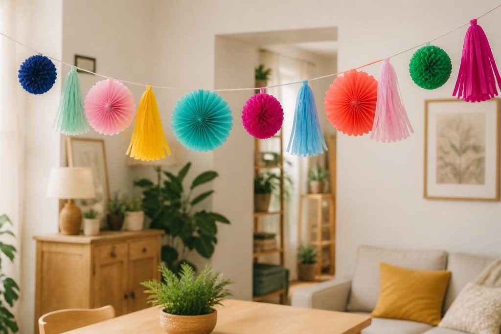 découvrez comment une guirlande en papier crépon peut métamorphoser votre espace grâce à des créations originales et colorées, idéales pour toutes vos occasions.
