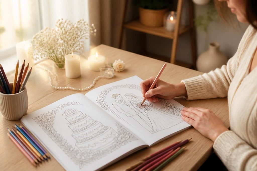 découvrez les bienfaits du coloriage avec notre dessin de mariage à imprimer gratuitement, une activité idéale pour la détente et la créativité.