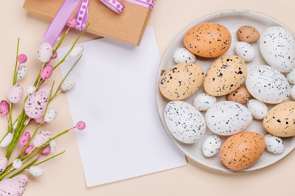 Easter delights: Colorful eggs in a festive arrangement