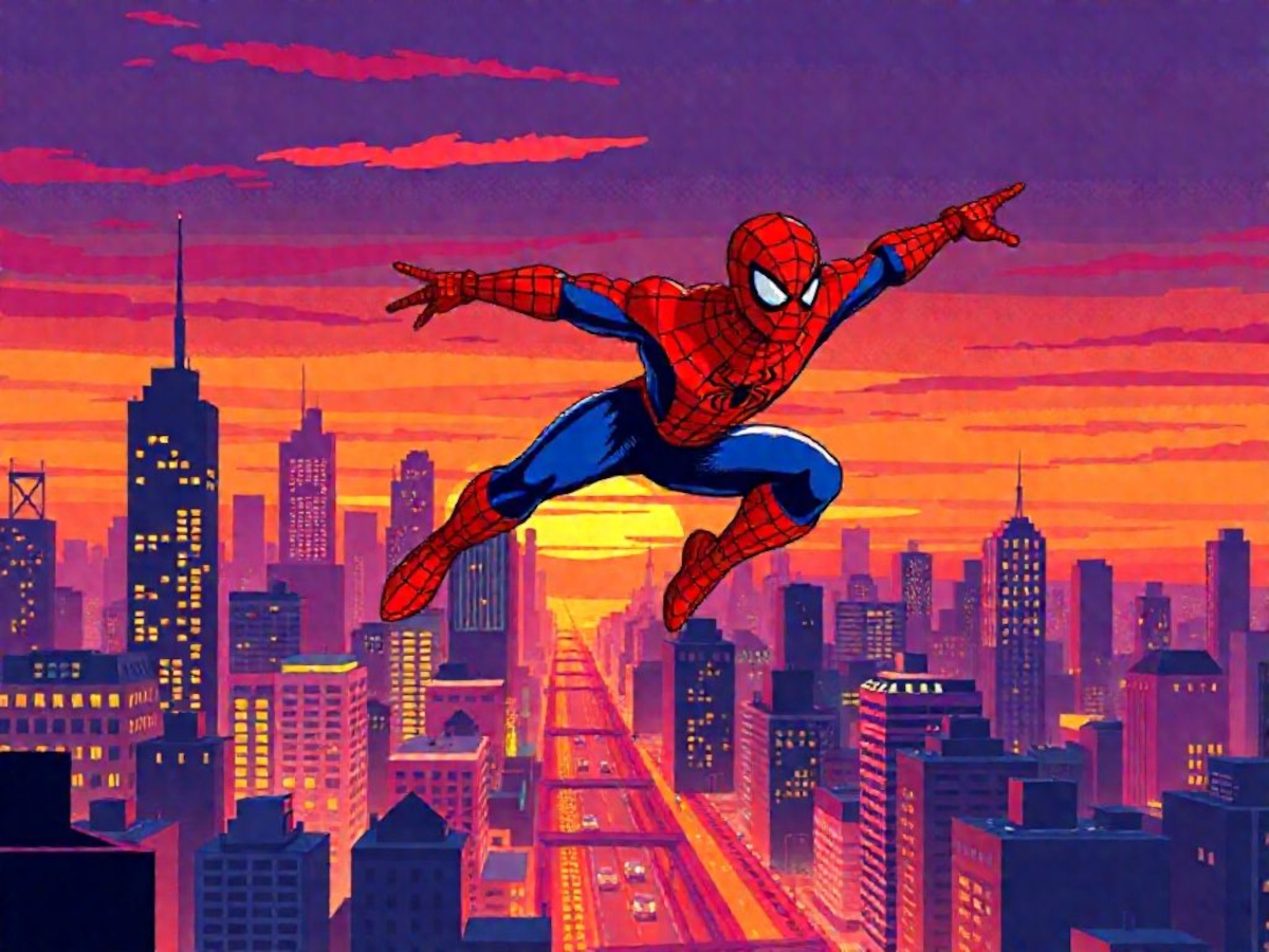 pixel art Spiderman